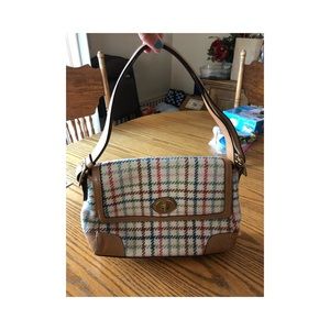 Coach tweed/ leather shoulder bag